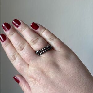 Navajo pearls 2 stretch rings, size 9.5